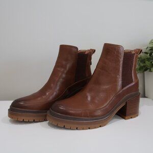 27 Edit Womens Torrie Brown Stretch Chelsea Boots Shoes 8 Medium Fall Bootie